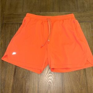 Fabletics Men's Bright Orange Athletic Shorts